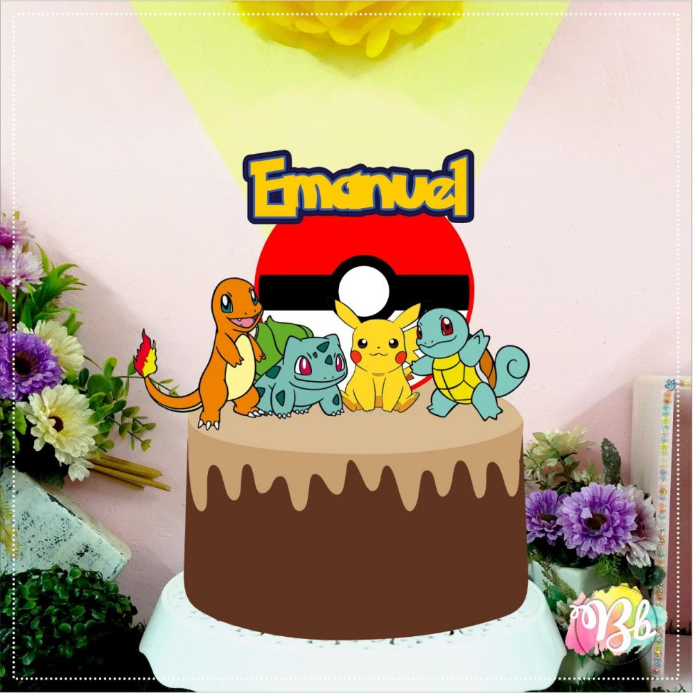 Topo de bolo Pokemon