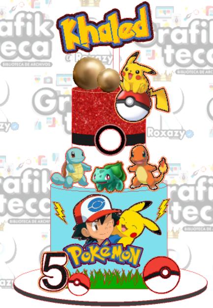 Topo de bolo Pokemon