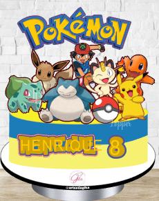 Topo de bolo Pokemon