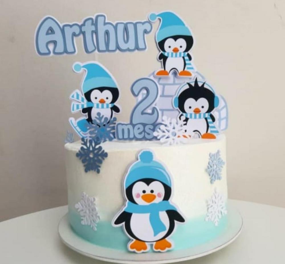 Topo de Bolo Pinguim