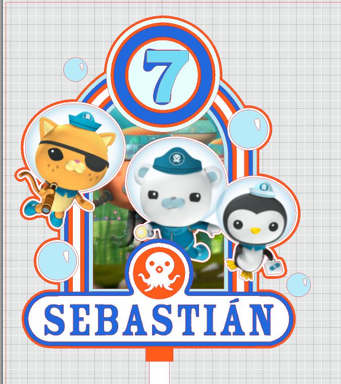 Topo de Bolo Octonautas