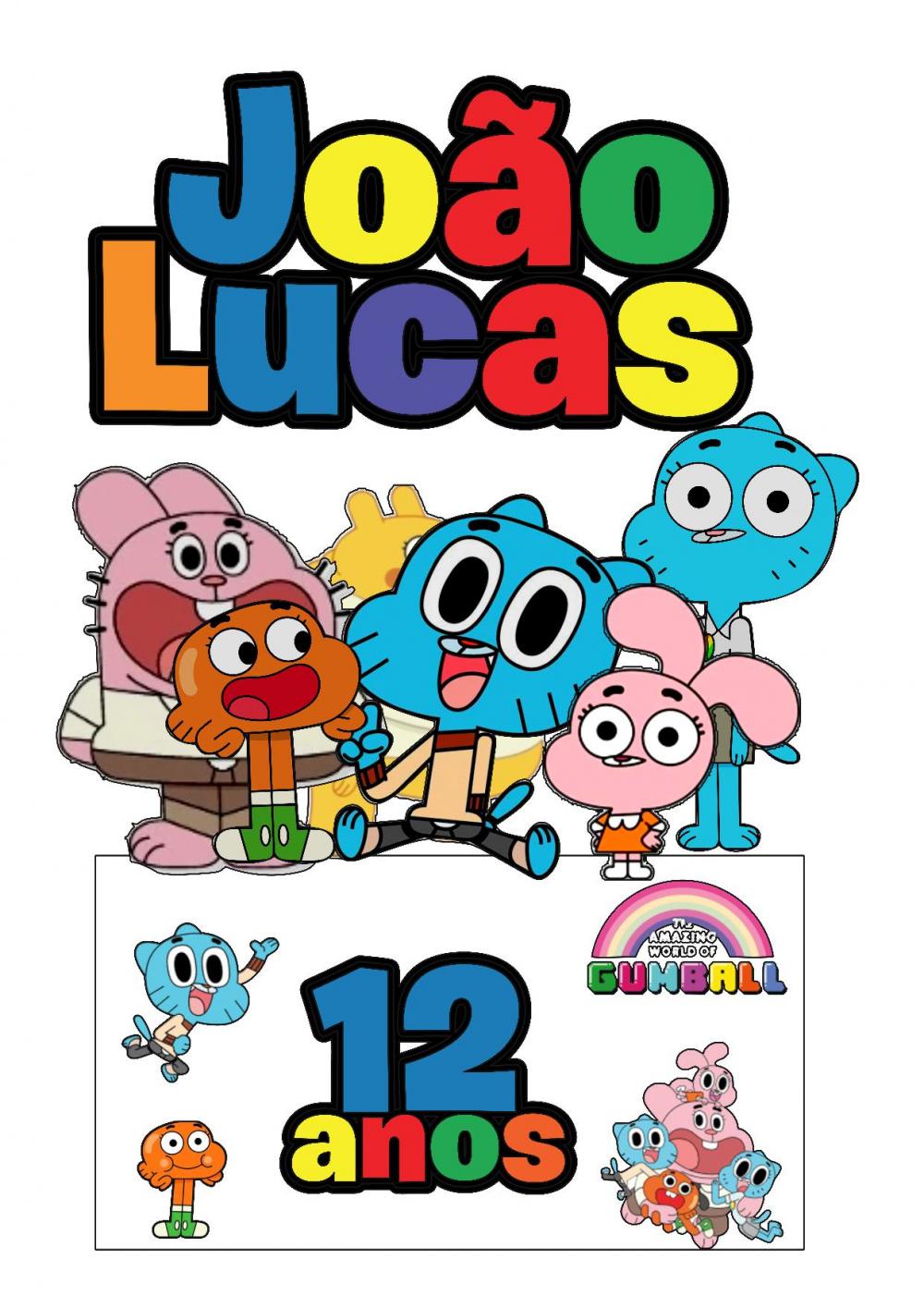 Topo de Bolo Gumball