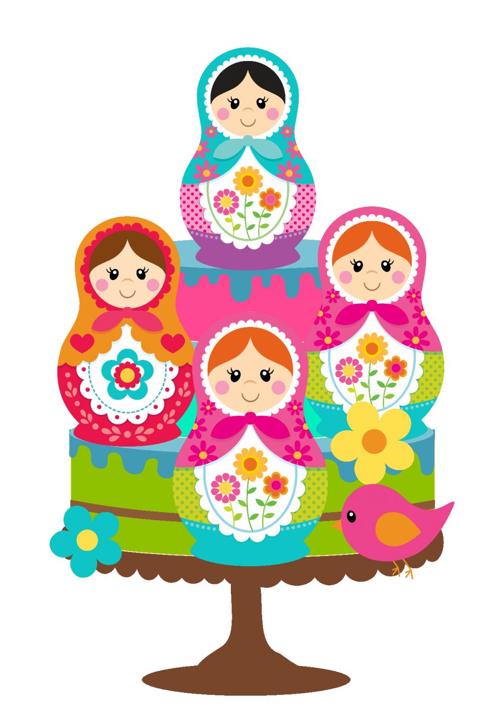 Topo de bolo Matrioska