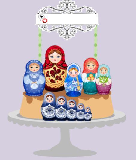 Topo de bolo Matrioska