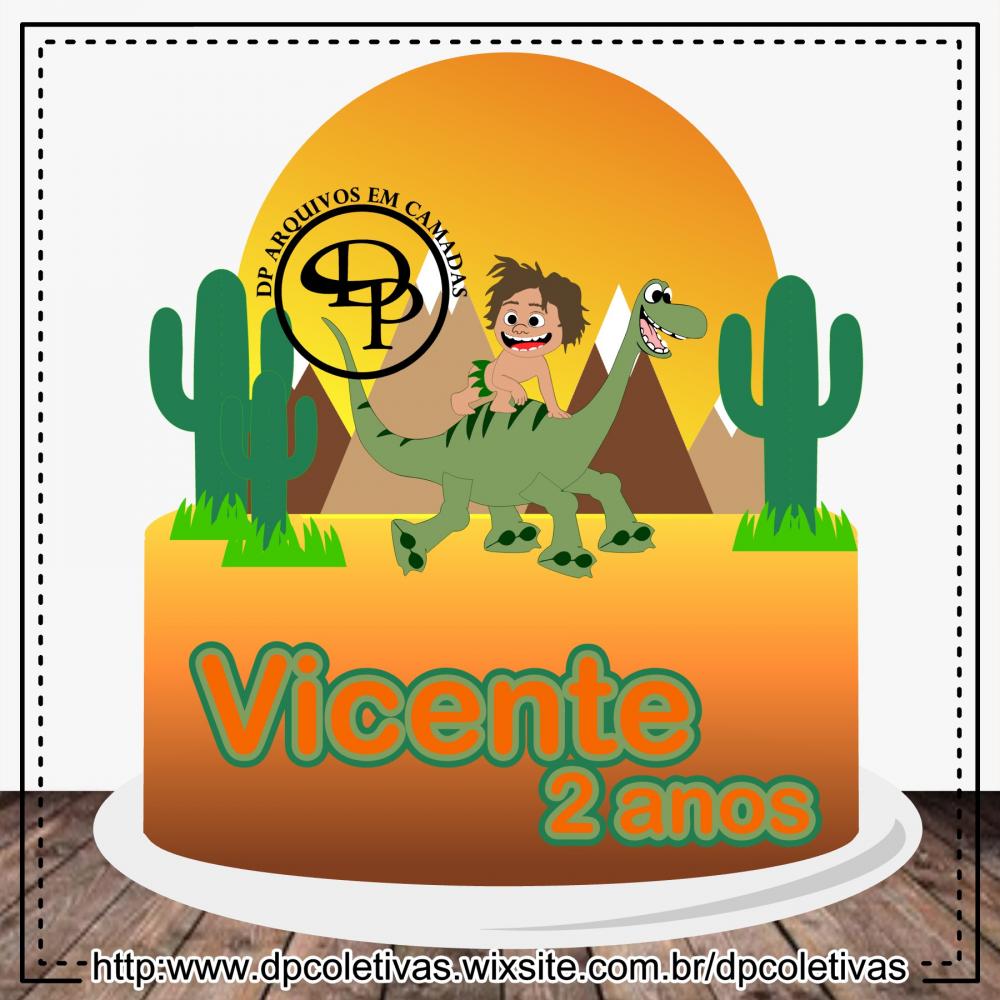Topo de Bolo Meu amigo Dinossauro