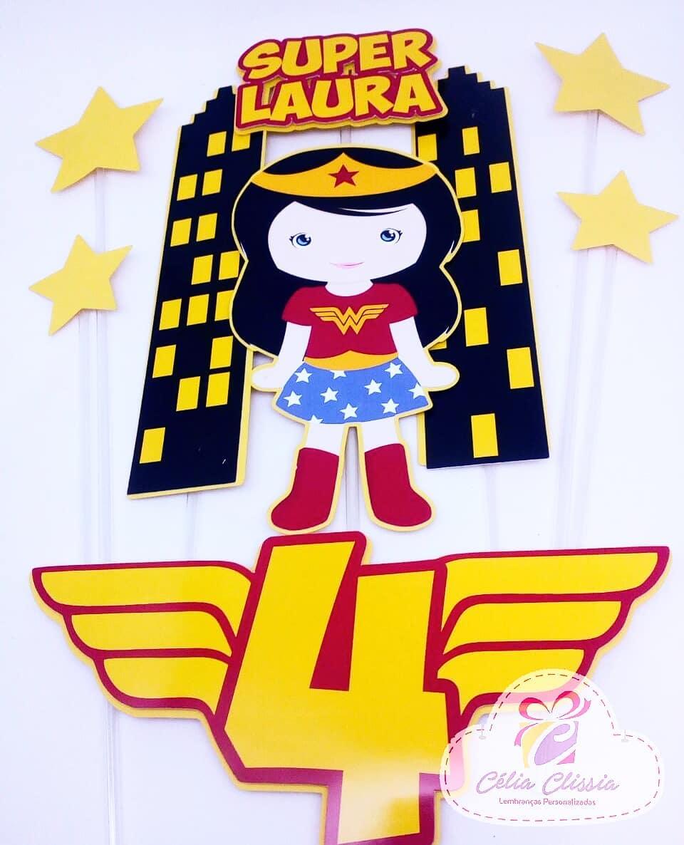 Topo de Bolo Mulher Maravilha