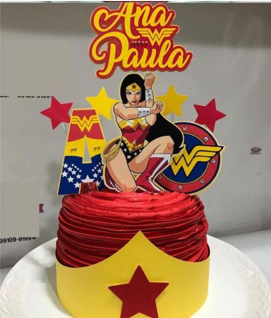 Topo de Bolo Mulher Maravilha
