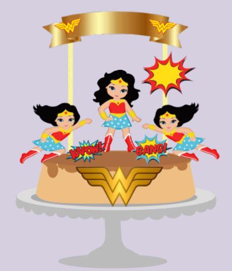 Topo de Bolo Mulher Maravilha