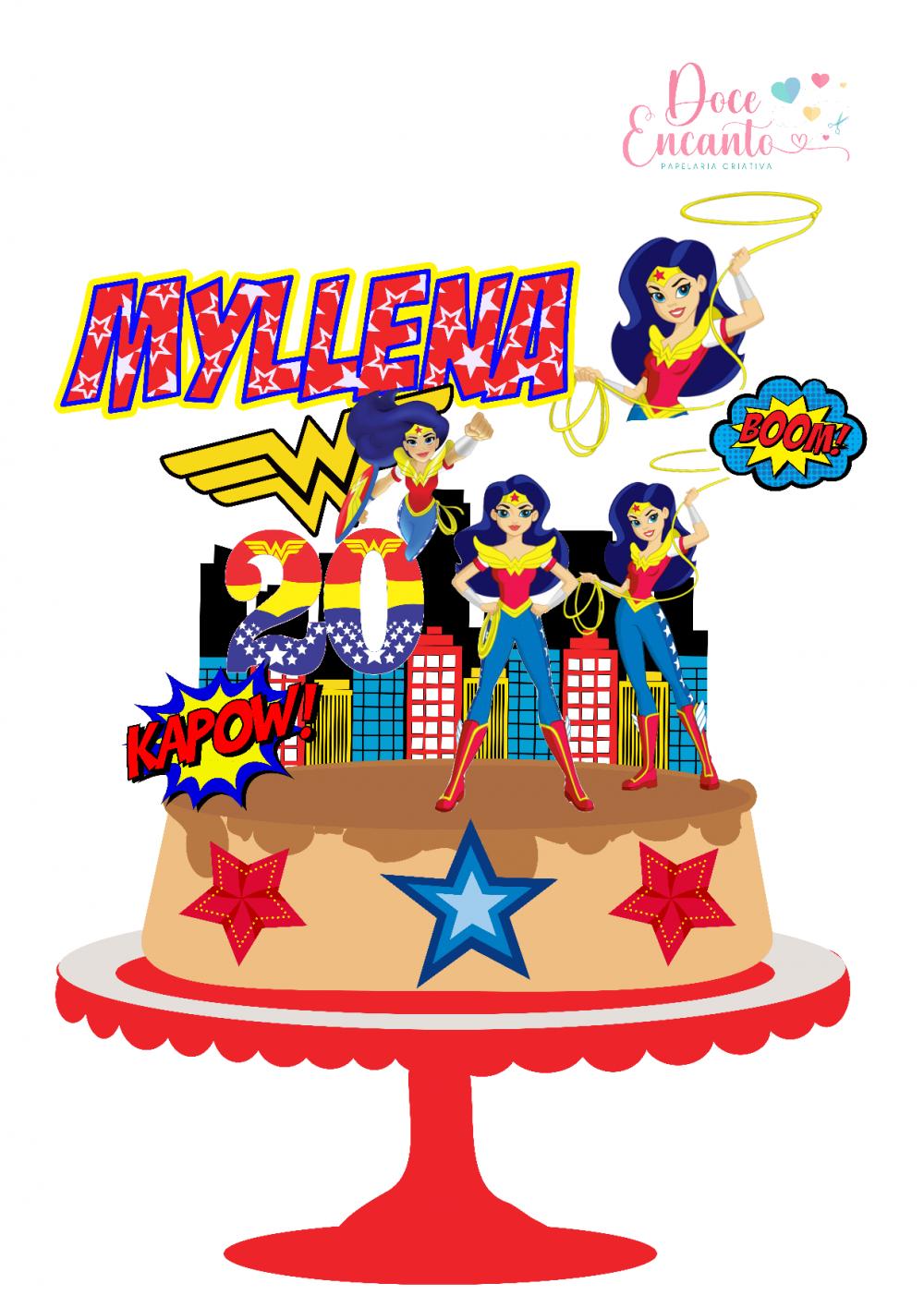 Topo de Bolo Mulher Maravilha