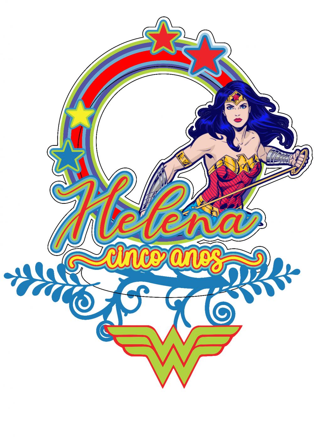 Topo de Bolo Mulher Maravilha