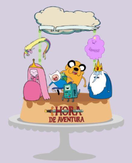 topo de bolo hora da aventura