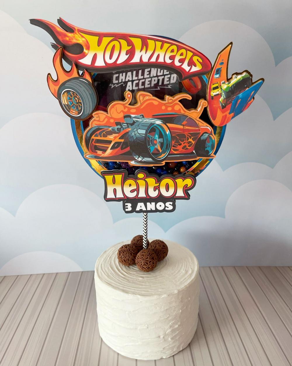 Topo de bolo Hotwheels