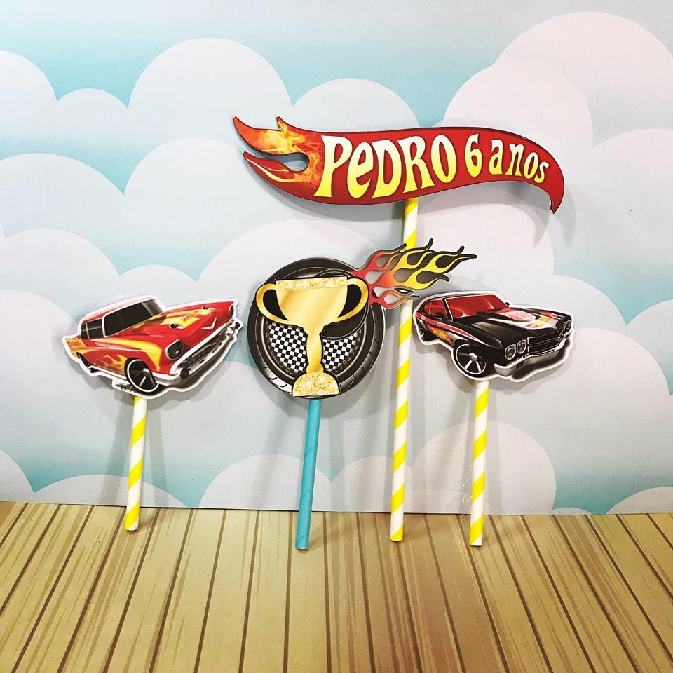 Topo de bolo Hotwheels