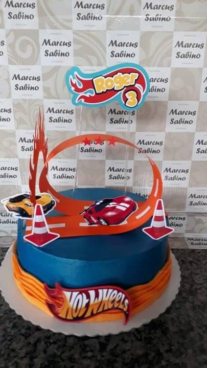 Topo de bolo Hotwheels