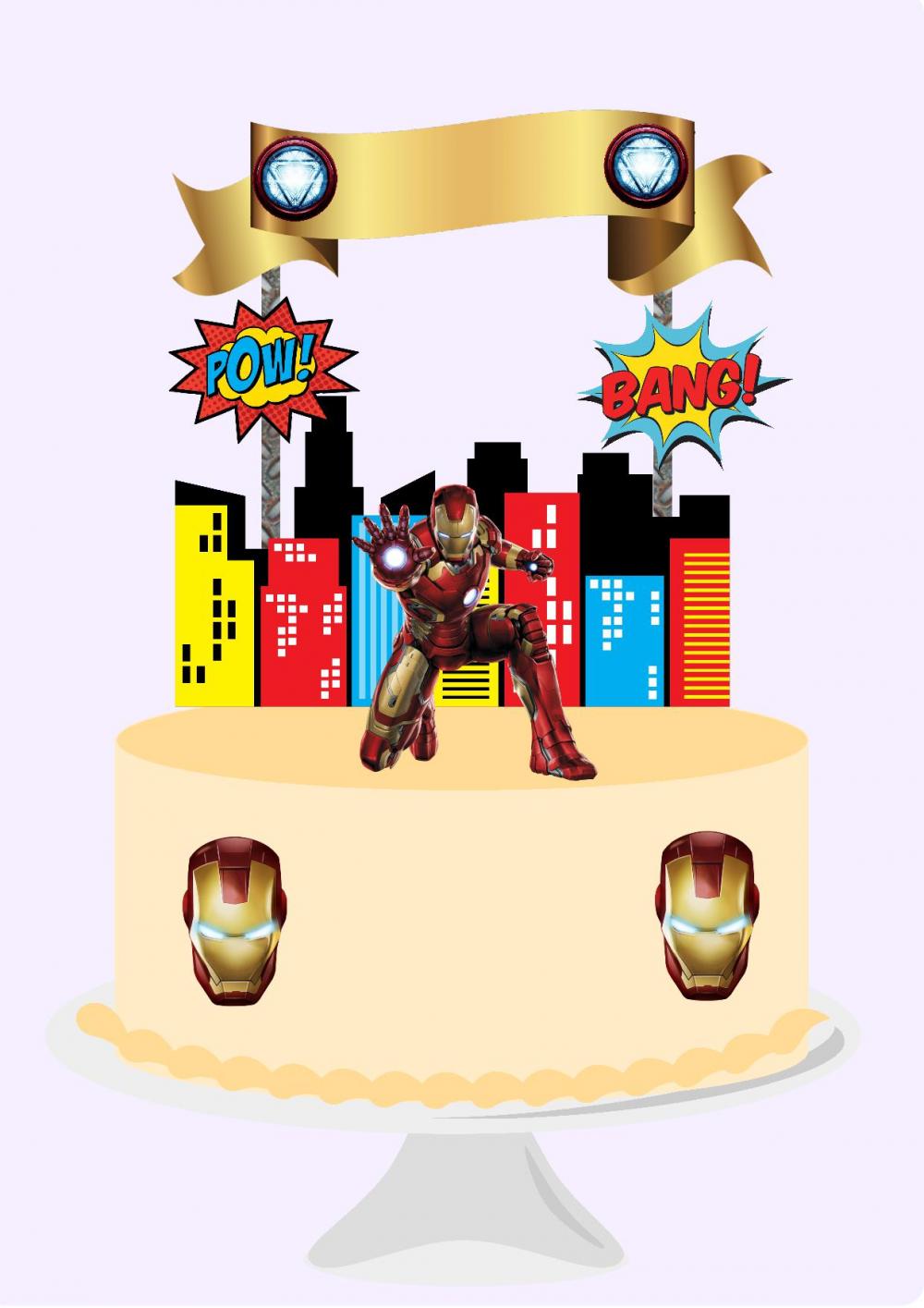 Topo de Bolo Homem de Ferro