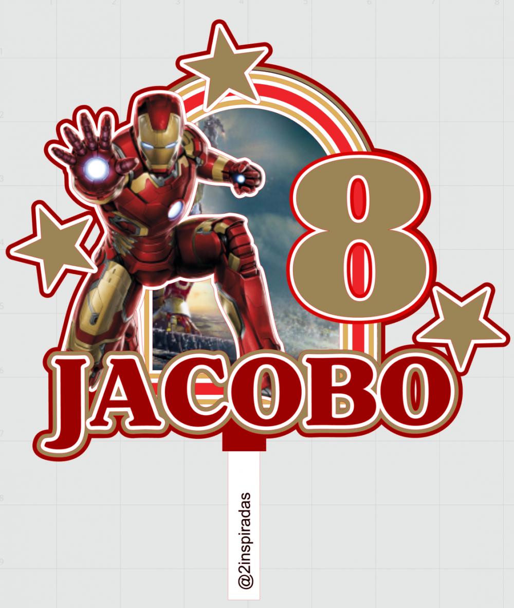 Topo de Bolo Homem de Ferro