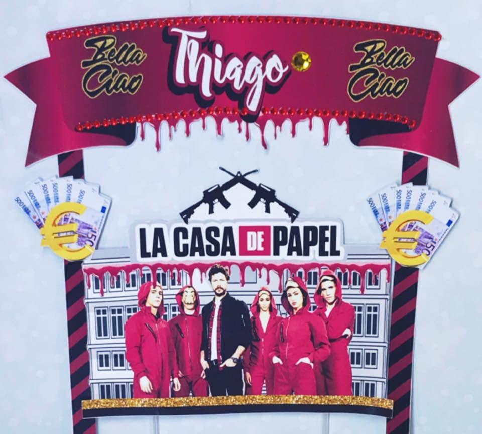 Topo de Bolo La casa de papel