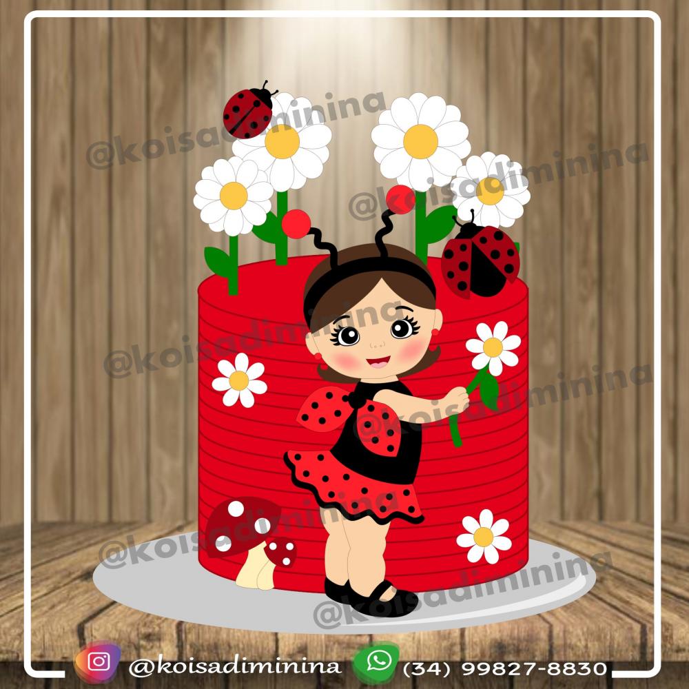 Topo de Bolo Joaninha