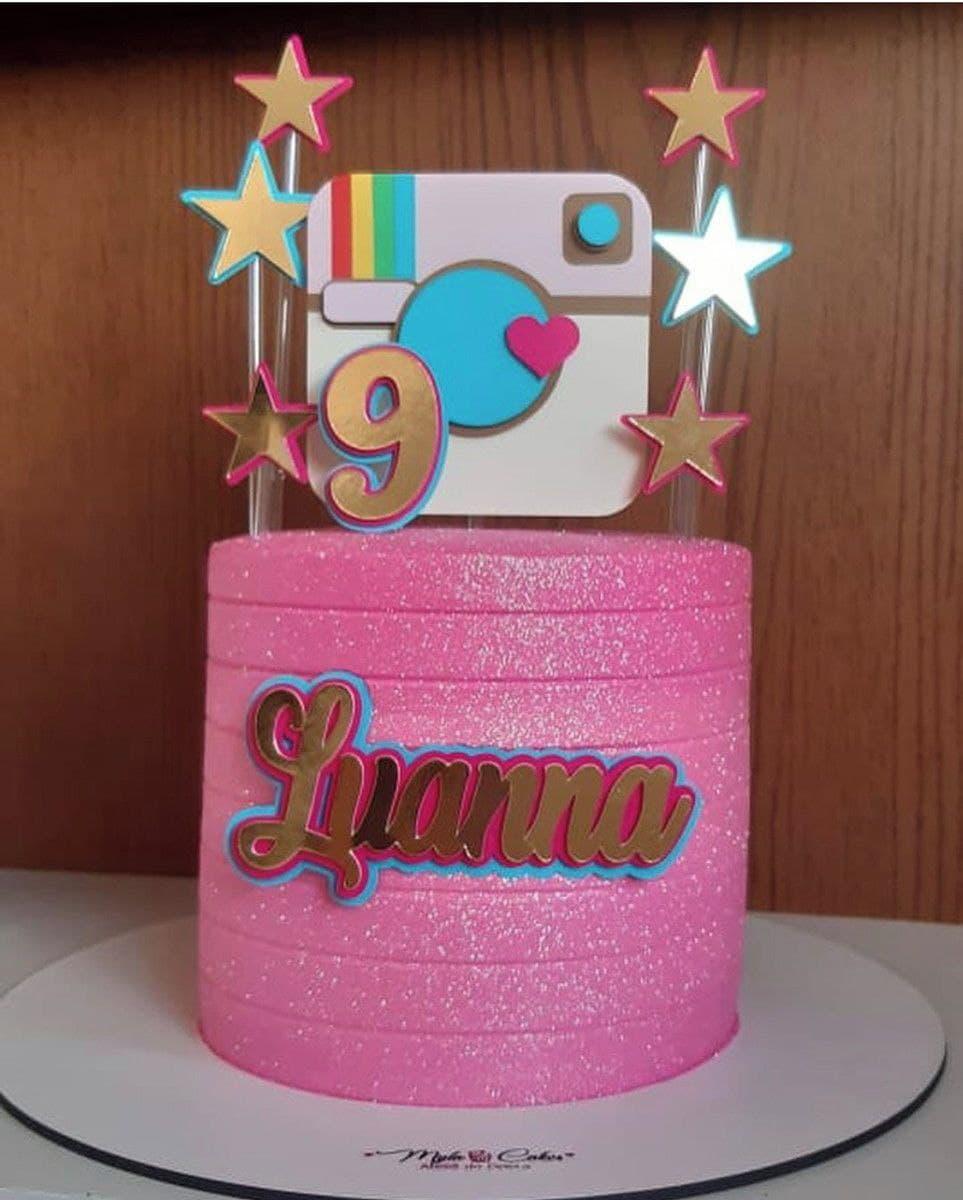 Topo de bolo Instagram