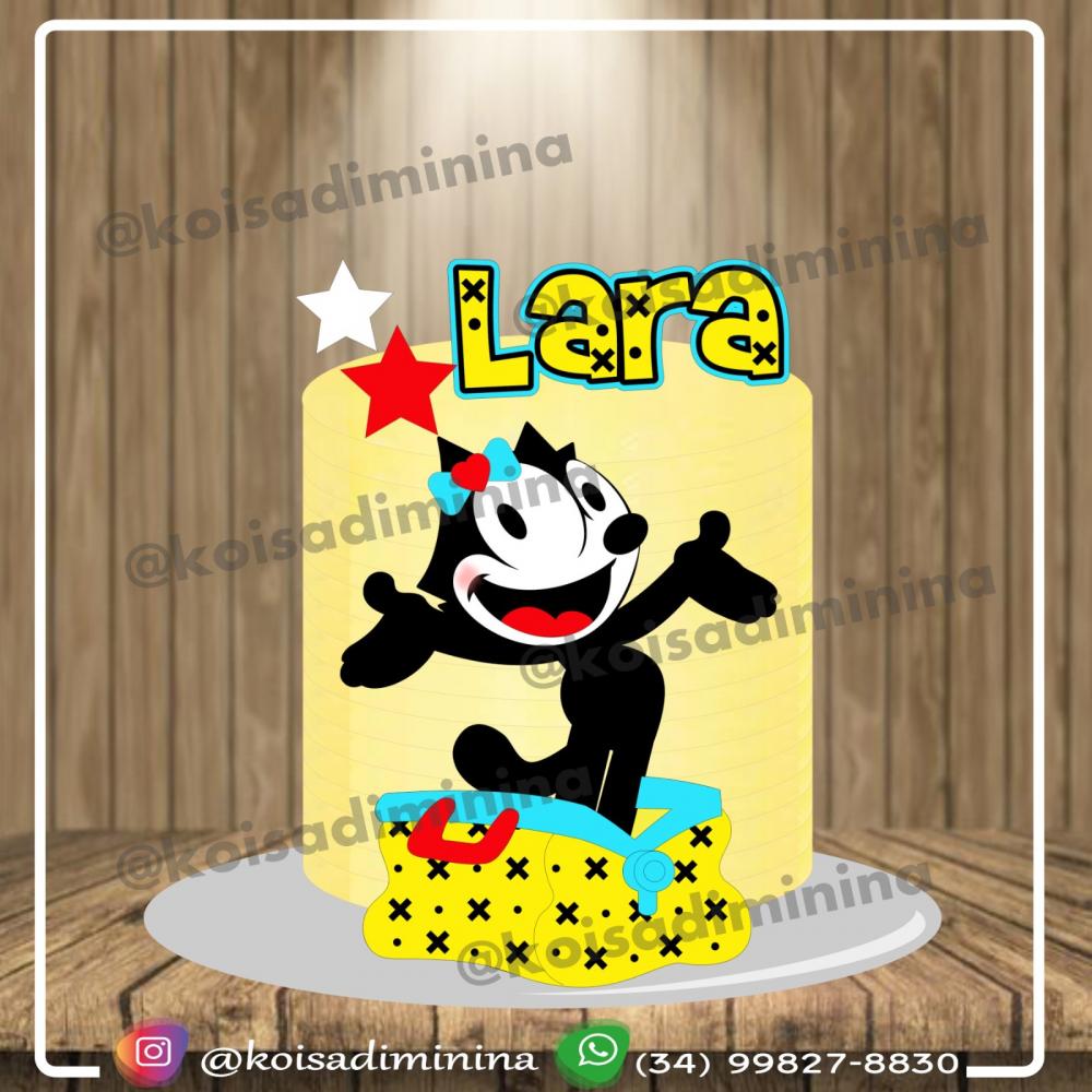 Topo de Bolo Gato Félix