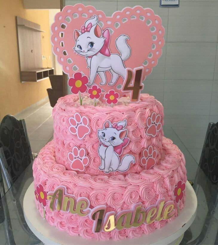 Topo de Bolo Gatinha Marrie