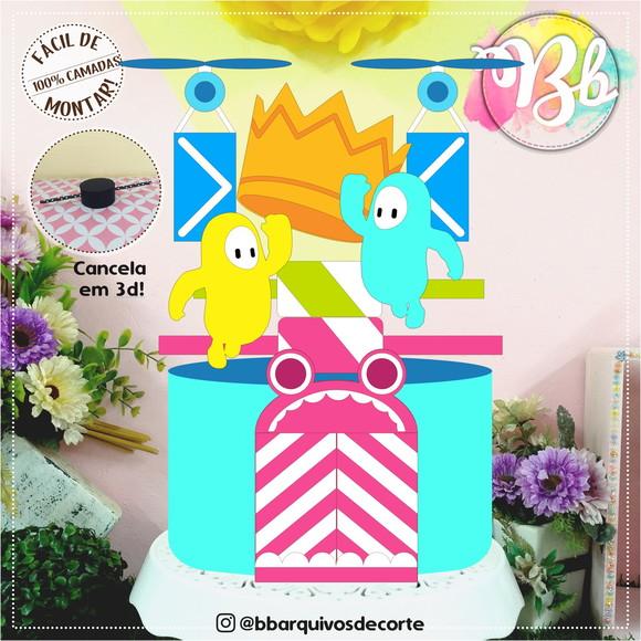 Topo de Bolo Fall Guys