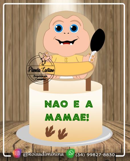 Topo de Bolo Familia Dinossauro