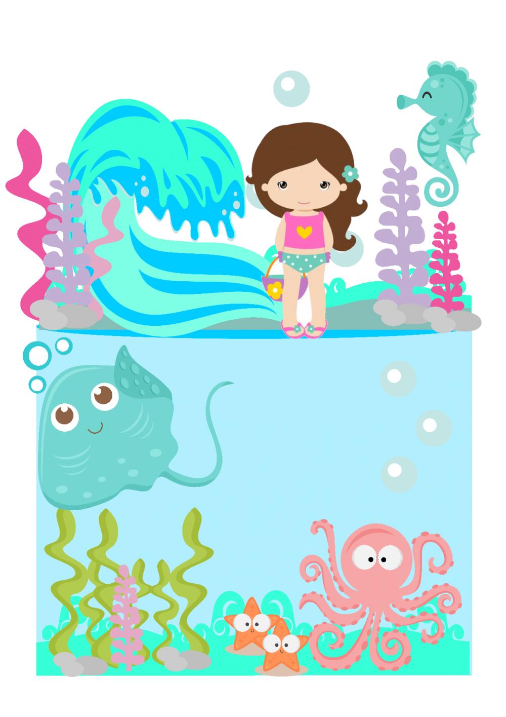 Topo de Bolo Fundo do Mar