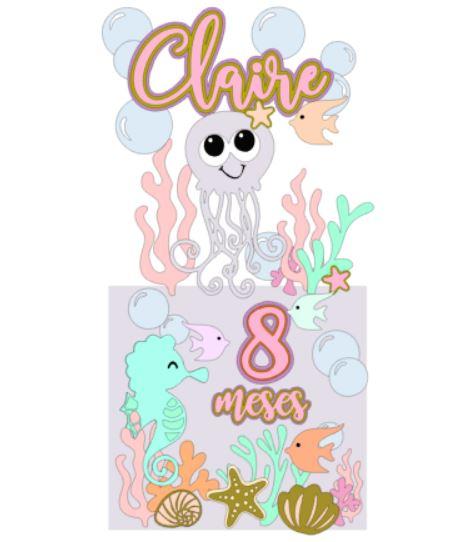 Topo de Bolo Fundo do Mar