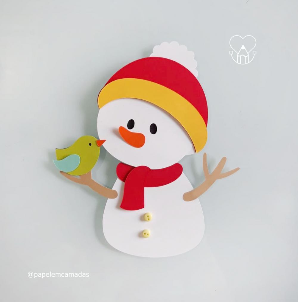 Topo de Bolo Boneco de Neve