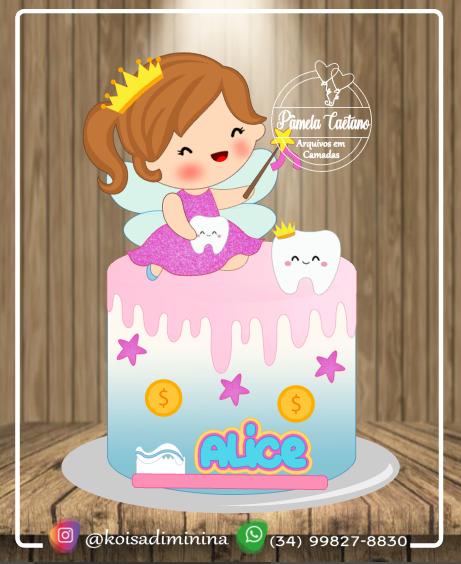 Topo de Bolo Fada  do dente