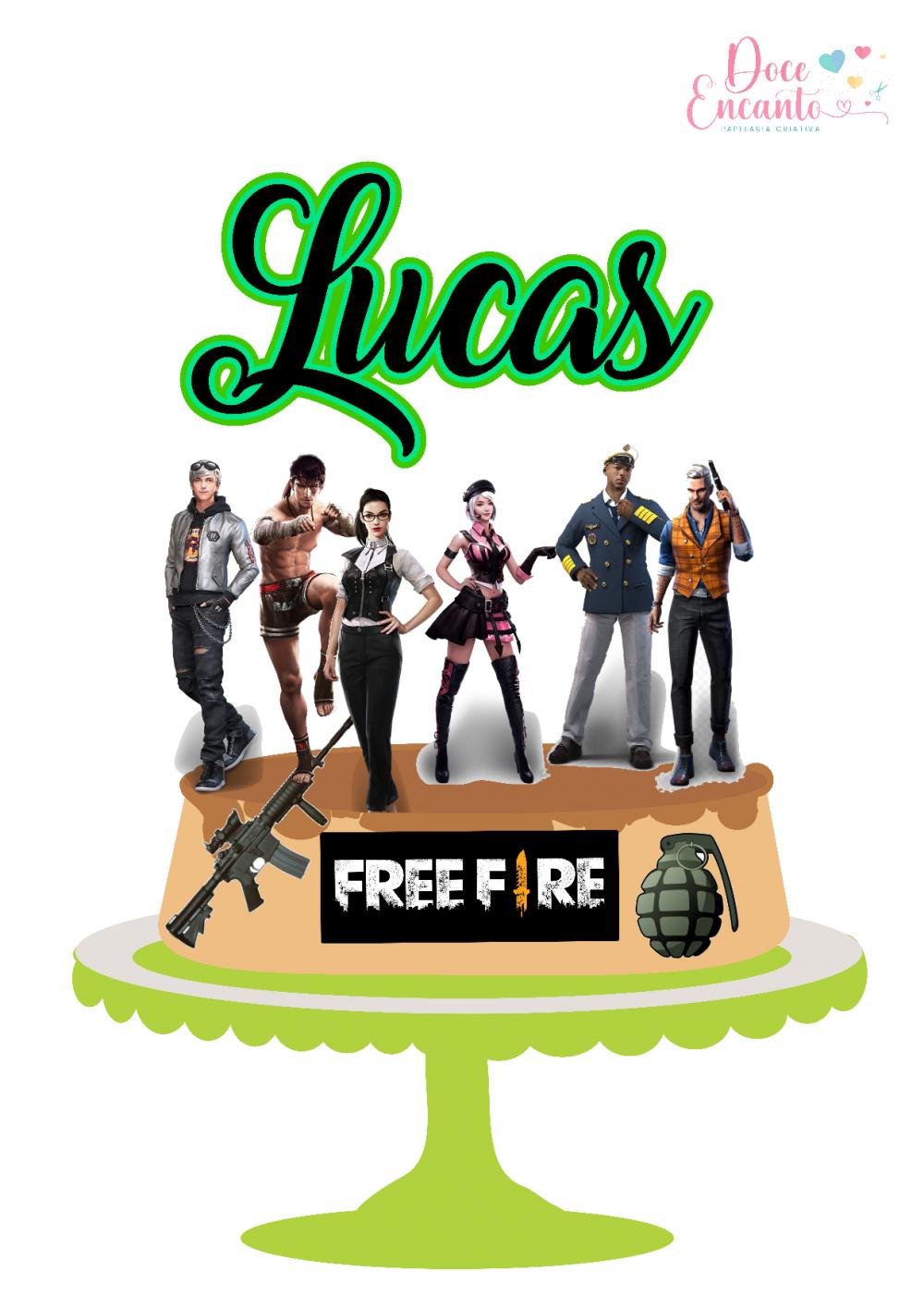 Topo de Bolo Free fire
