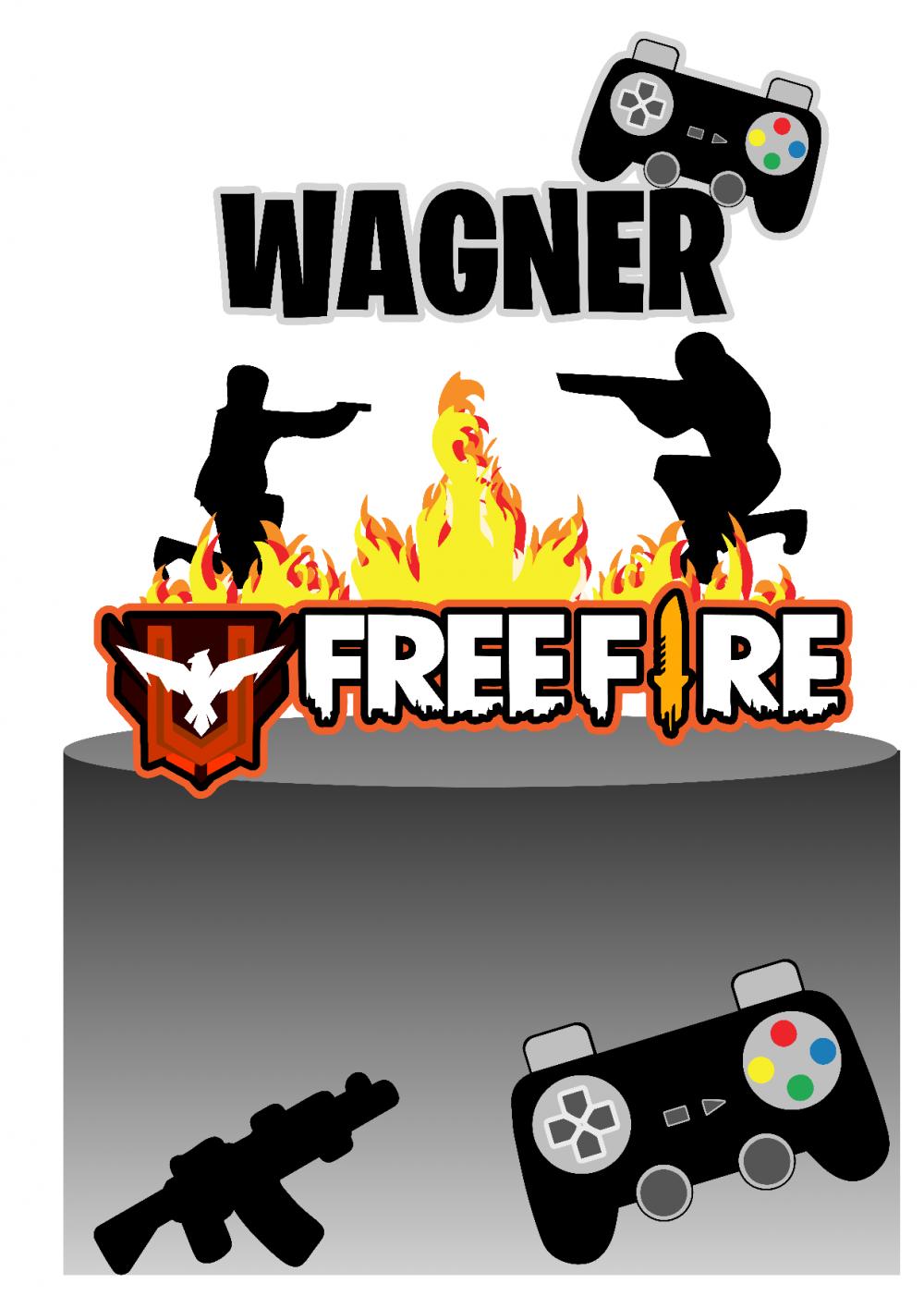 Topo de Bolo Free fire