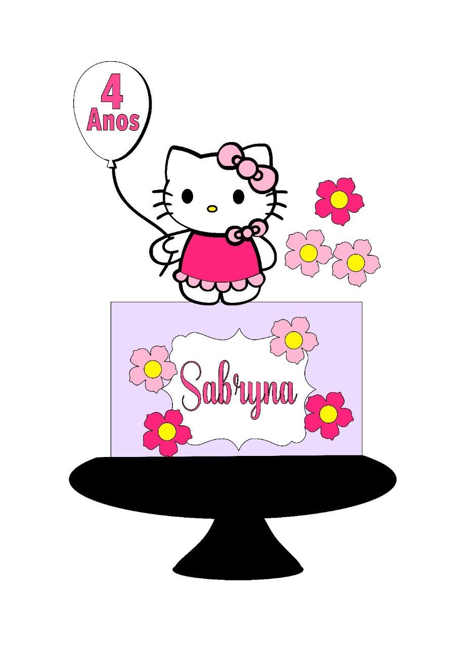 Topo de Bolo Hello Kitty