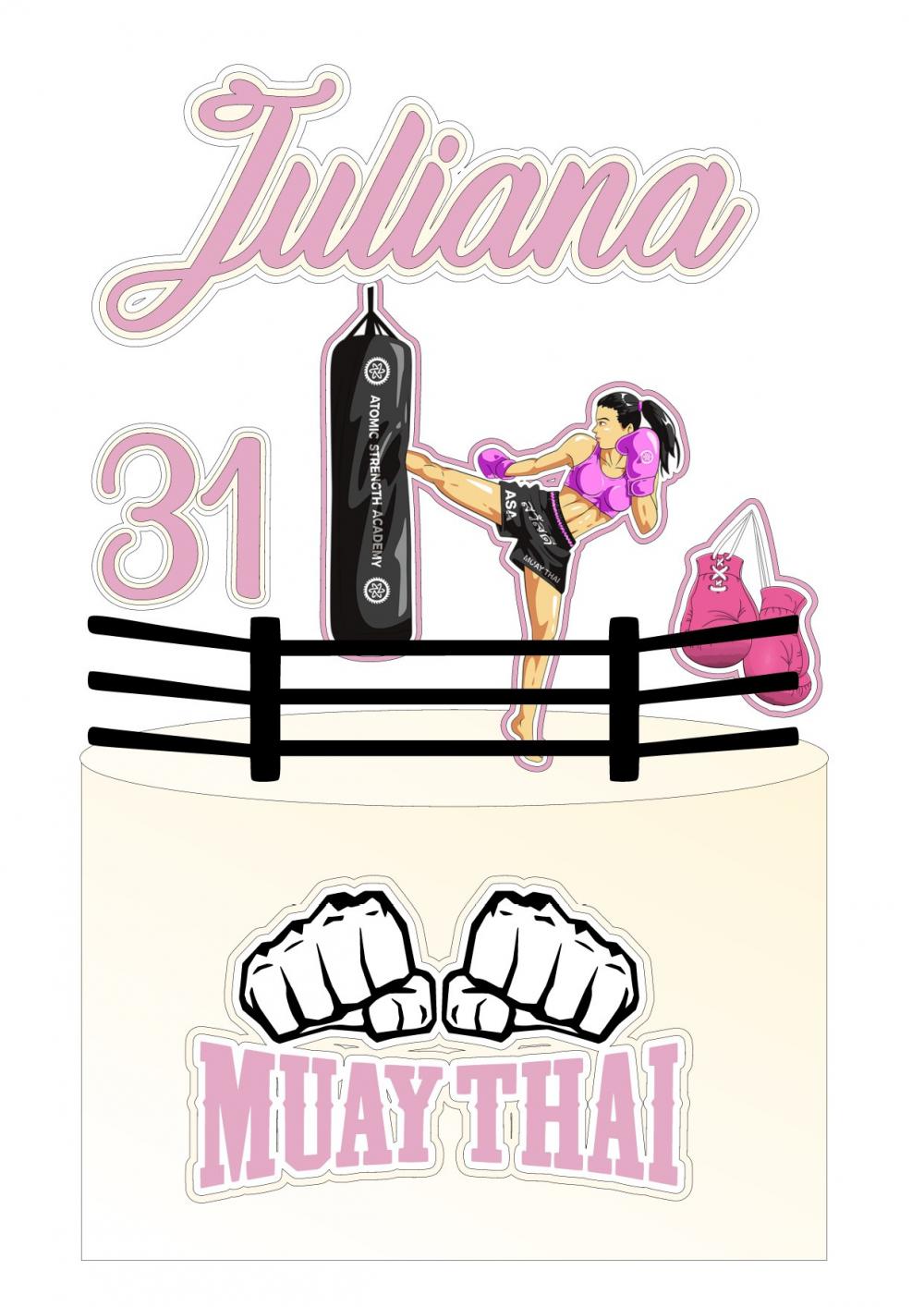 Topo de Bolo Muay Thai