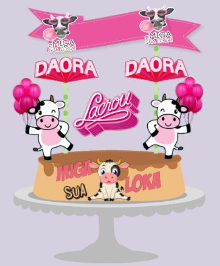 Topo de Bolo Miga sua Loka