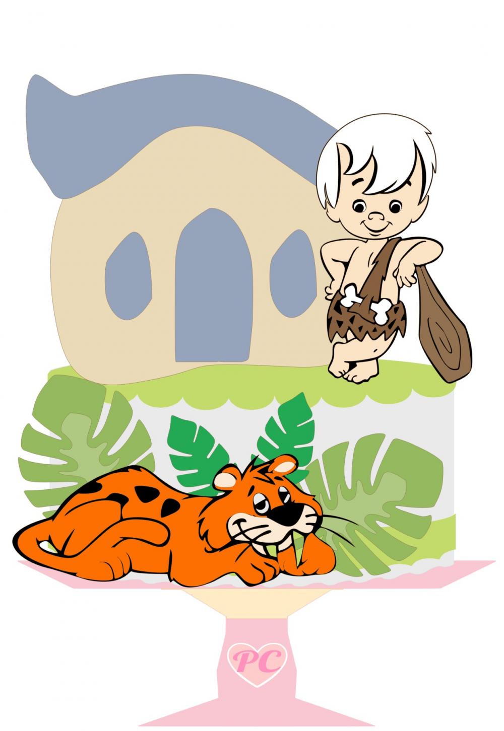 Topo de Bolo Flinstones