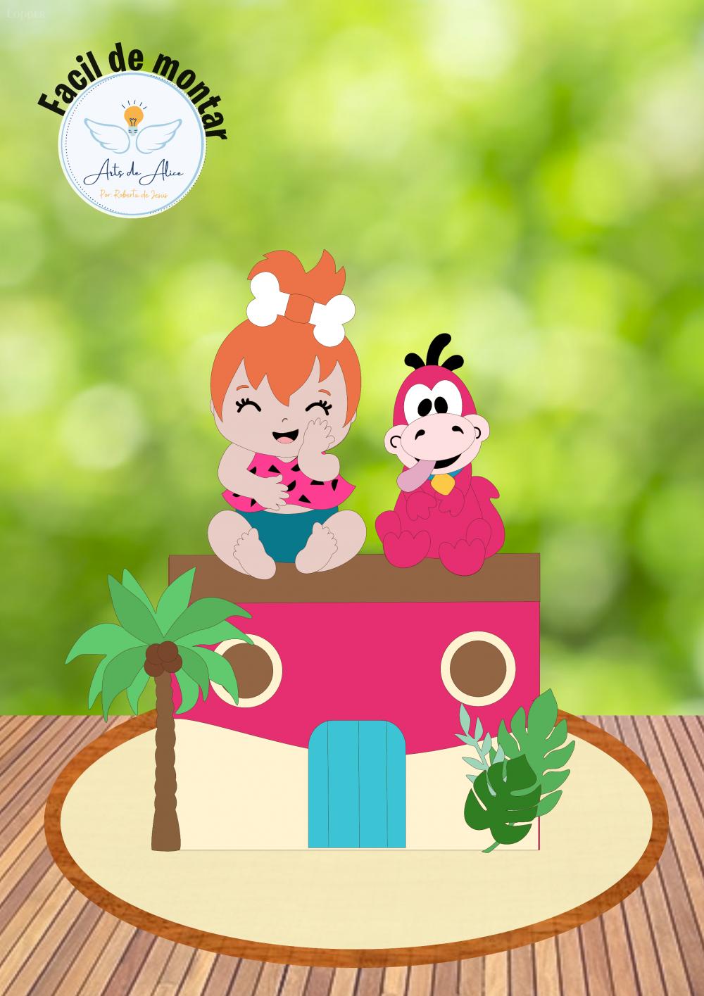 Topo de Bolo Flinstones