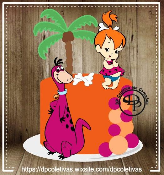 Topo de Bolo Flinstones