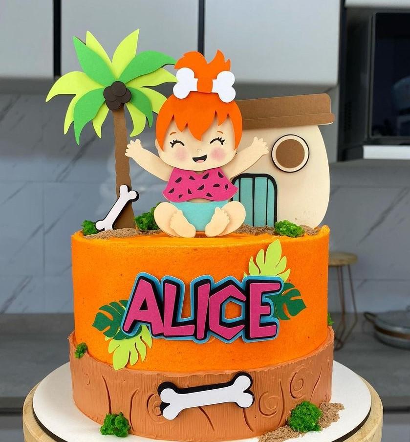 Topo de Bolo Flinstones