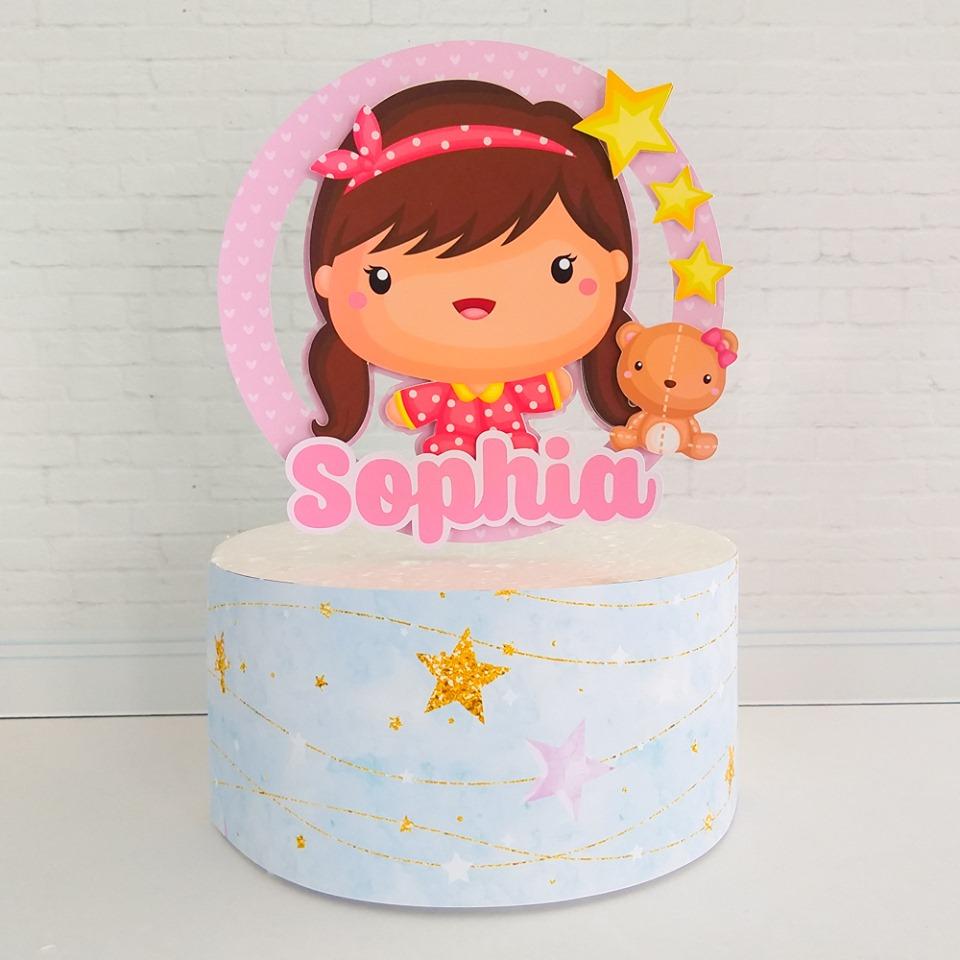 Topo de bolo Festa do PIjama