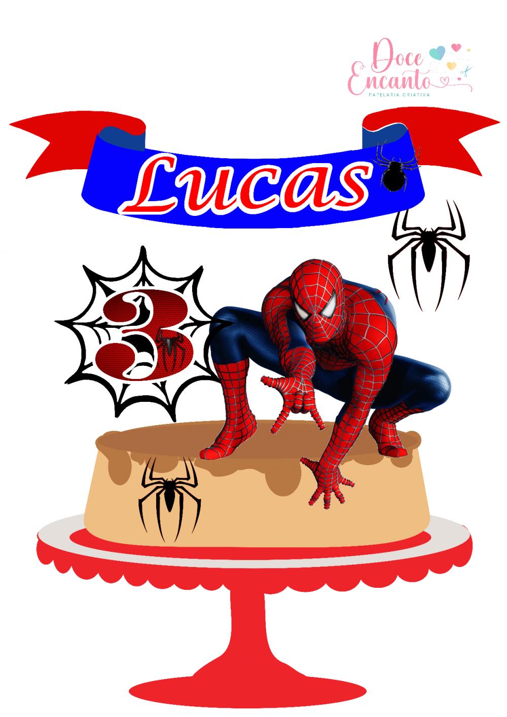 Topo de bolo Homem Aranha