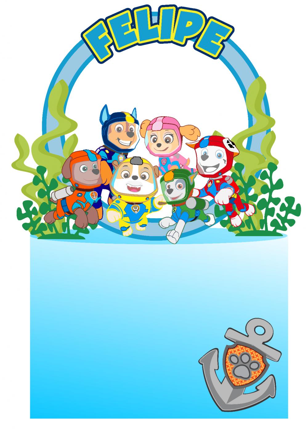 Topo de bolo Patrulha Canina