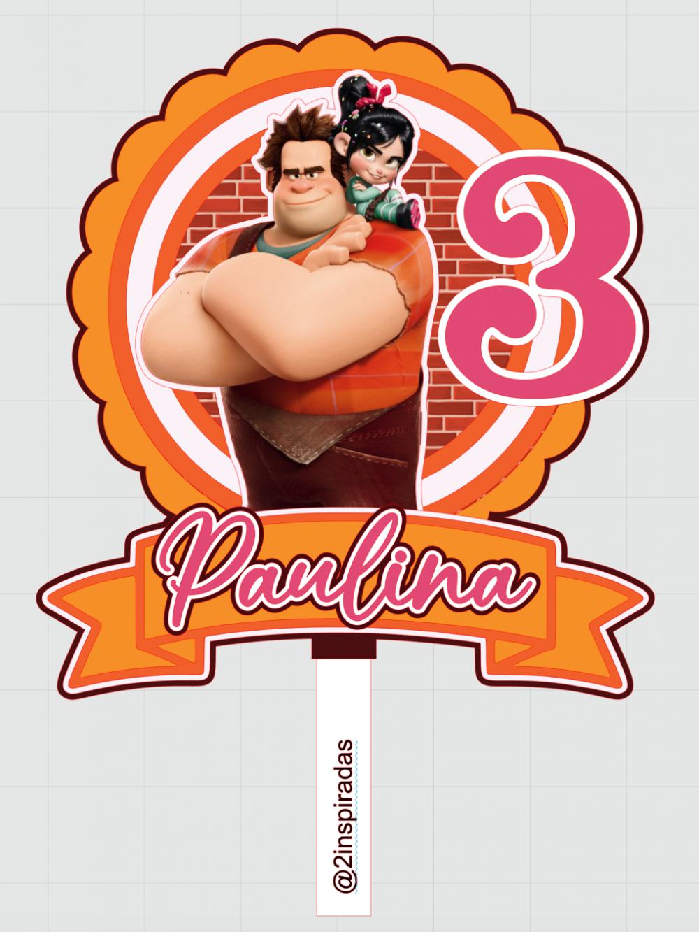 Topo de bolo Uma Detona Ralph