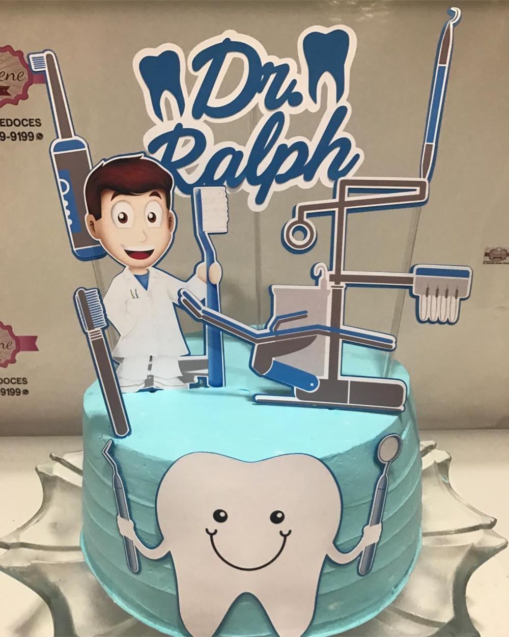 Topo de Bolo Dentista