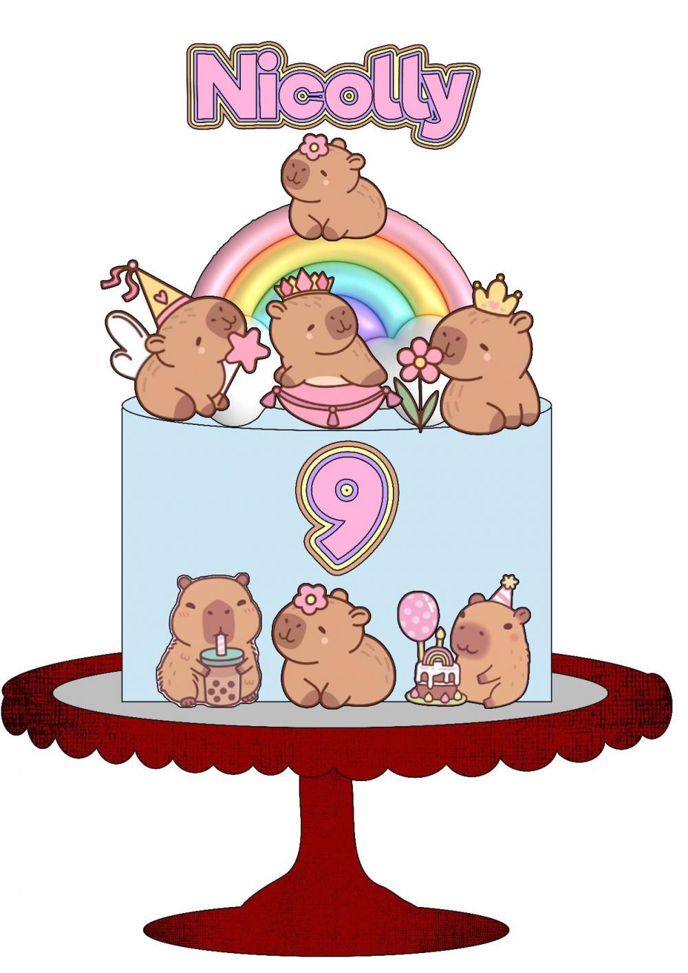 Arquivo de corte topo de bolo Capivara