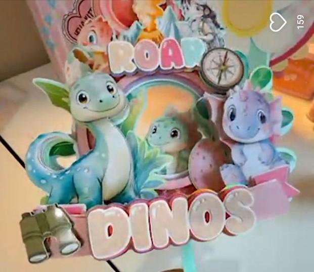topo de bolo dinossauro