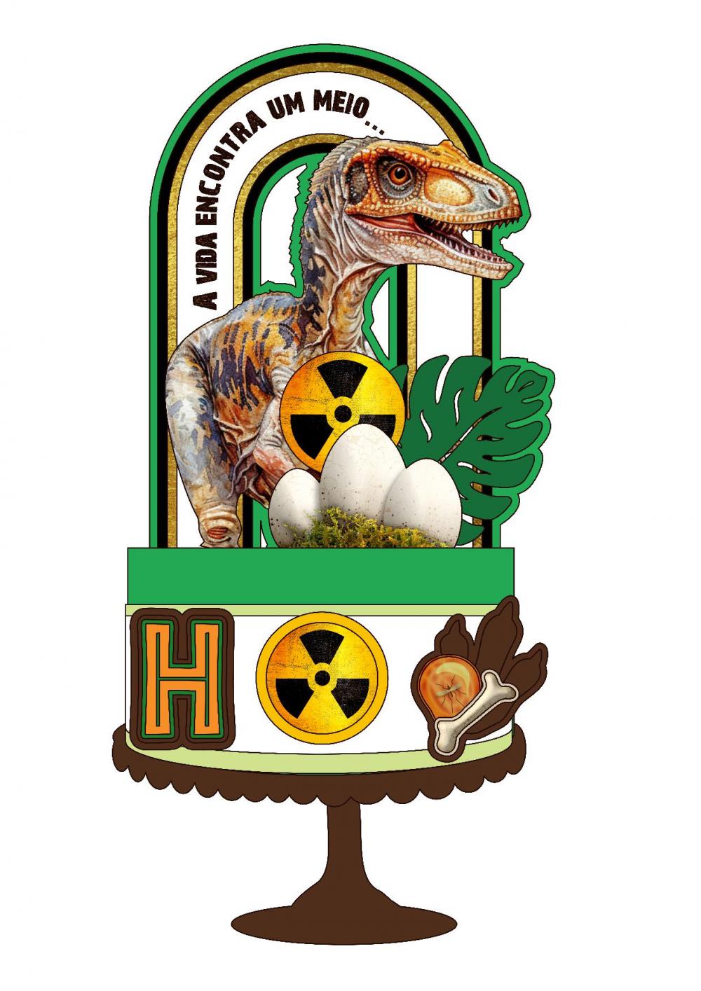 topo de bolo dinossauro