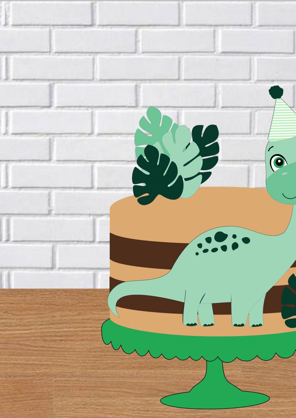 topo de bolo dinossauro