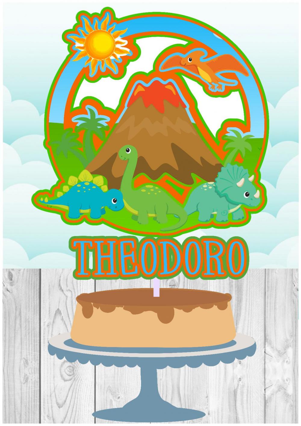 topo de bolo dinossauro